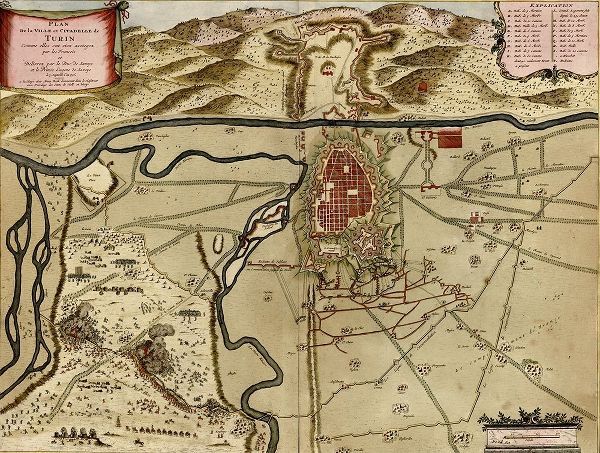 Vintage Maps 아티스트의 Turin or Torino and Its Envisons 1700 작품