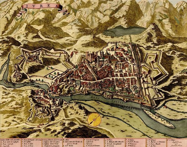 Vintage Maps 아티스트의 Ivrea Near Turin 1700 작품