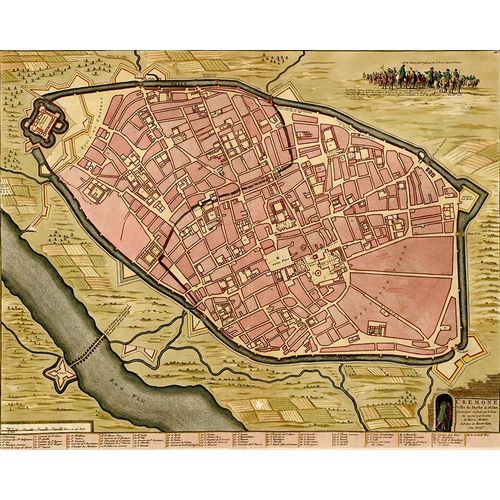 Vintage Maps 아티스트의 Battlements at Milan 1700 작품
