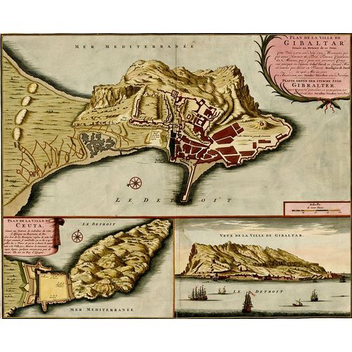 Vintage Maps 아티스트의 Gibraltar 1700 작품