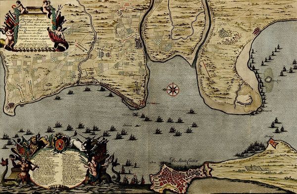 Vintage Maps 아티스트의 Straits of Cadiz Gibraltar 1700 작품