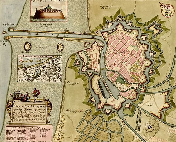 Vintage Maps 아티스트의 Dunkirk Dunquerque Defenses 1700 작품