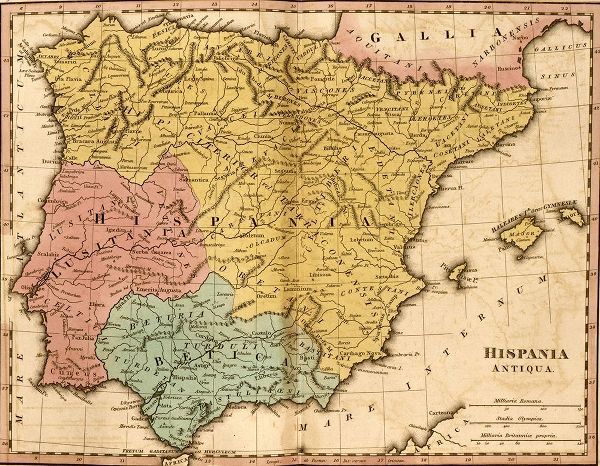 Vintage Maps 아티스트의 Spain or Hispania 작품