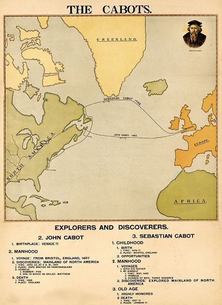 Vintage Maps 아티스트의 The Voyages of John and Sebastian Cabot 작품