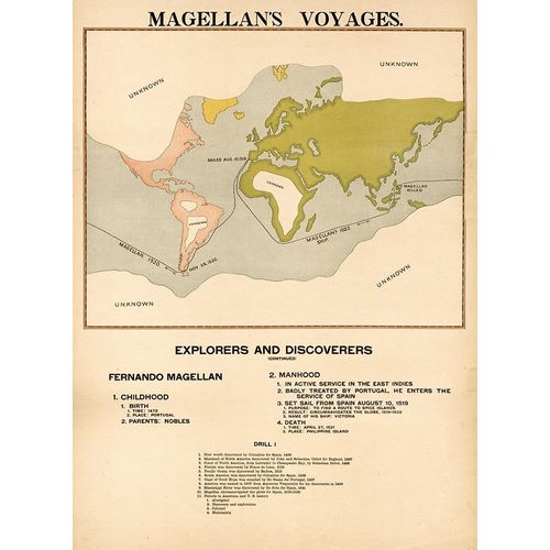Vintage Maps 아티스트의 Magellans Voyages 작품