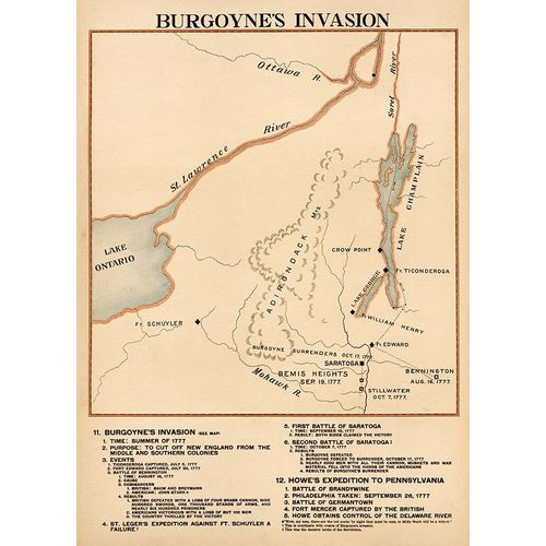 Vintage Maps 아티스트의 Burgoynes Invasion 작품