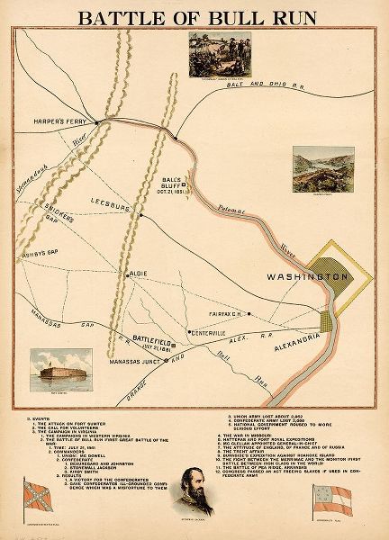 Vintage Maps 아티스트의 Civil War Battle of Bull Run or Manassas 작품
