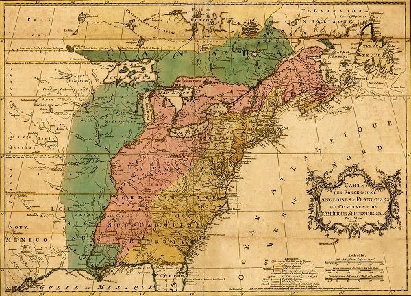 Vintage Maps 아티스트의 British and French Claims to North America 1756 작품