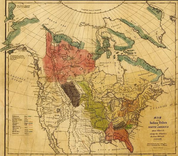 Vintage Maps 아티스트의 Indian Tribes of North America 작품