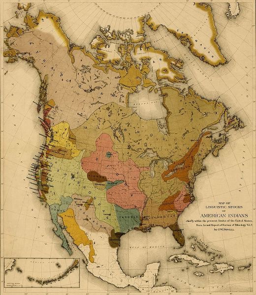 Vintage Maps 아티스트의 Languages of the North American Indians 작품