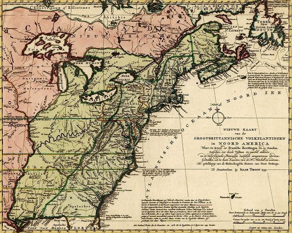 Vintage Maps 아티스트의 Great Britain and French Settlements in North America 작품