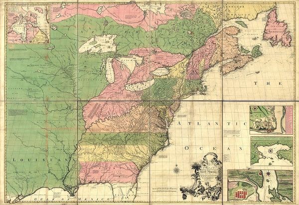 Vintage Maps 아티스트의 British and French dominions in North America 1755 작품