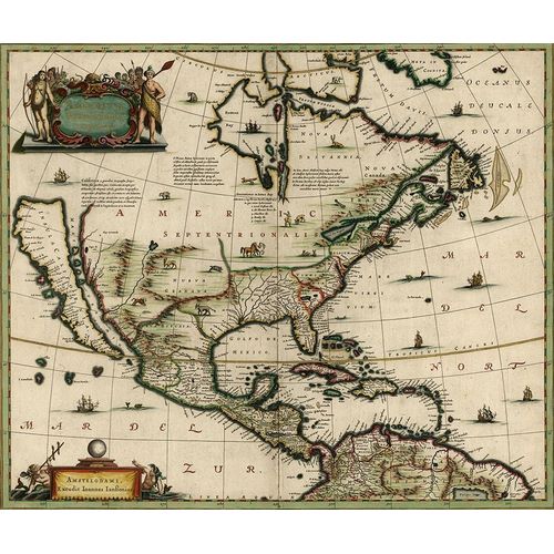 Vintage Maps 아티스트의 America in the 17th Century 1652 작품