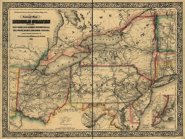 Vintage Maps 아티스트의 Civil War Railroad Map 1862 작품
