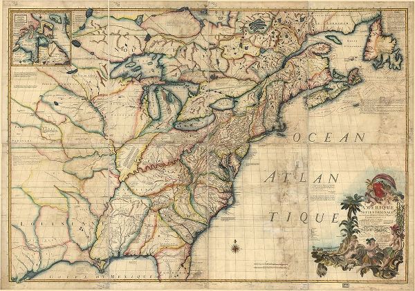 Vintage Maps 아티스트의 French and English Settlements in the US 1777 작품