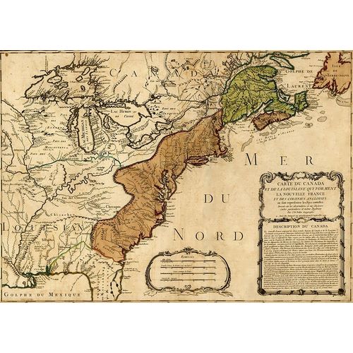 Vintage Maps 아티스트의 Canada to Louisiana-Eastern USA 1756 작품