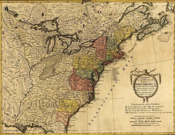 Vintage Maps 아티스트의 Eighteenth Century Map of the United States 1784 작품