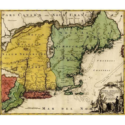 Vintage Maps 아티스트의 British Colonization in Canada and New England 1770 작품