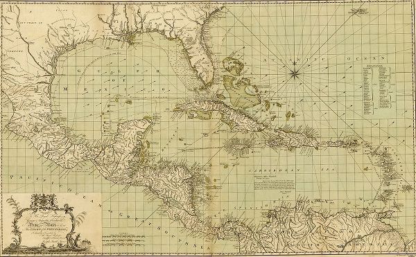 Vintage Maps 아티스트의 Chart of the West Indies 1796 작품
