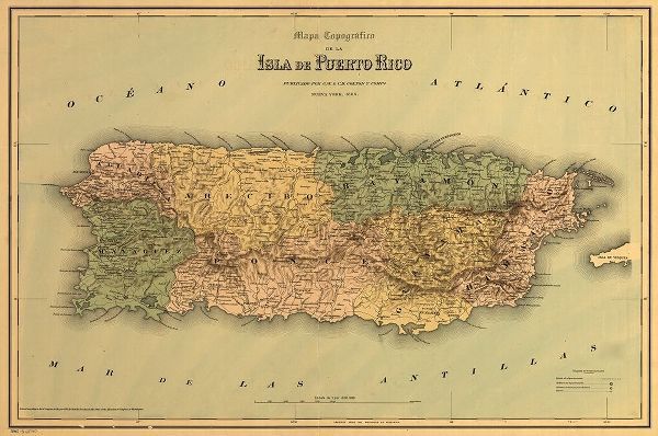 Vintage Maps 아티스트의 Puerto Rico 1886 작품