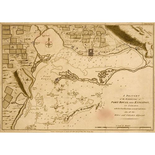 Vintage Maps 아티스트의 Jamaica-Port Royal 1796 작품
