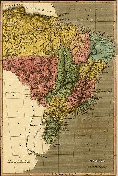 Vintage Maps 아티스트의 Brazil 1822 작품