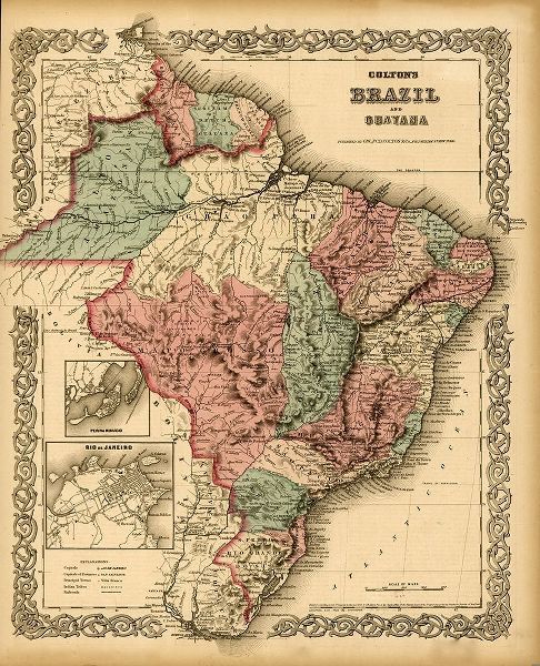 Vintage Maps 아티스트의 Brazil 1871 작품
