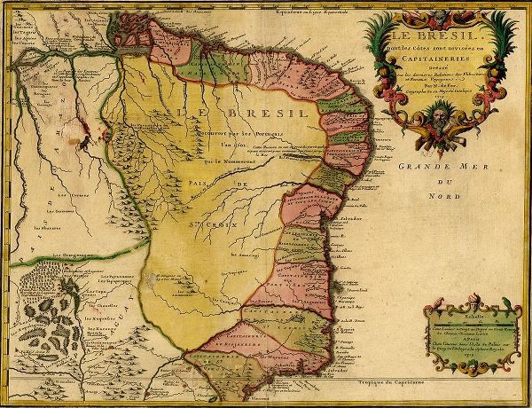 Vintage Maps 아티스트의 Brazil 1719 작품
