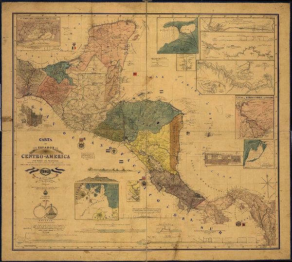 Vintage Maps 아티스트의 States of Central America 1862 작품
