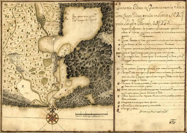 Vintage Maps 아티스트의 Plan of Guantanamo Bay Cuba 1751 작품