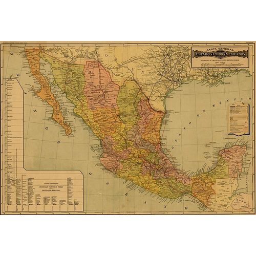 Vintage Maps 아티스트의 Mexico 작품