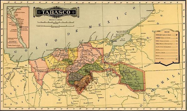 Vintage Maps 아티스트의 Tabasco 1844 작품