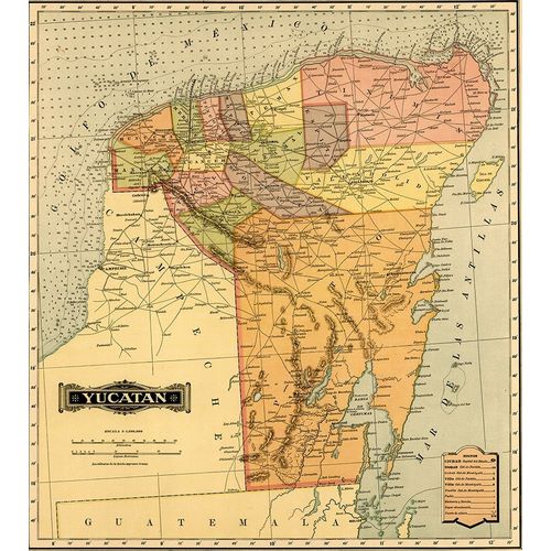 Vintage Maps 아티스트의 Yucatan 1844 작품