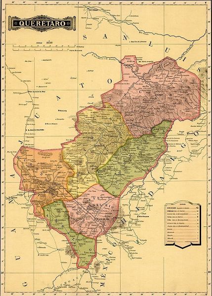 Vintage Maps 아티스트의 Queretaro 1844 작품