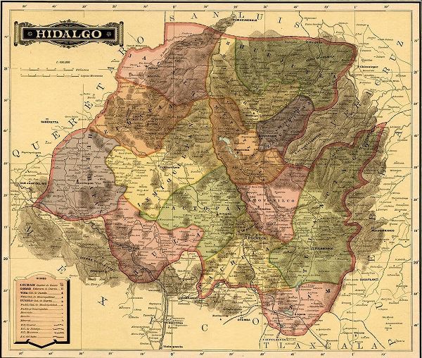Vintage Maps 아티스트의 Hidalgo 1844 작품