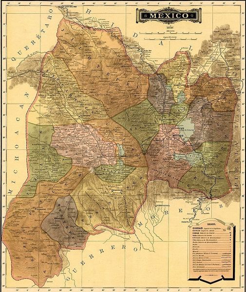 Vintage Maps 아티스트의 Mexico 1844 작품