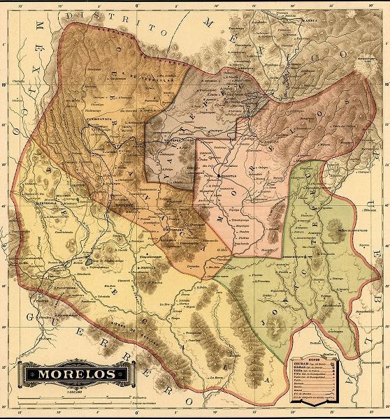 Vintage Maps 아티스트의 Morelos 1844 작품
