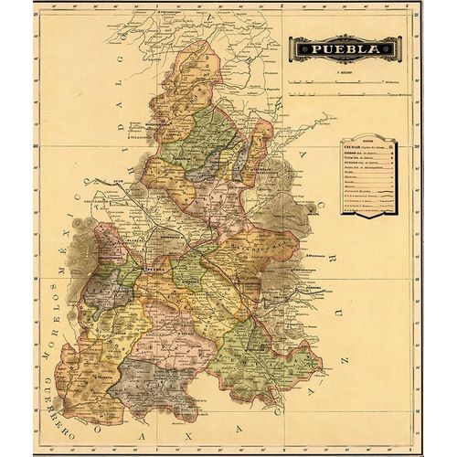 Vintage Maps 아티스트의 Puebla 1844 작품