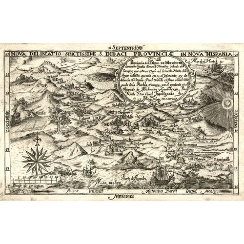 Vintage Maps 아티스트의 Mexico in 1682 pictorially 작품