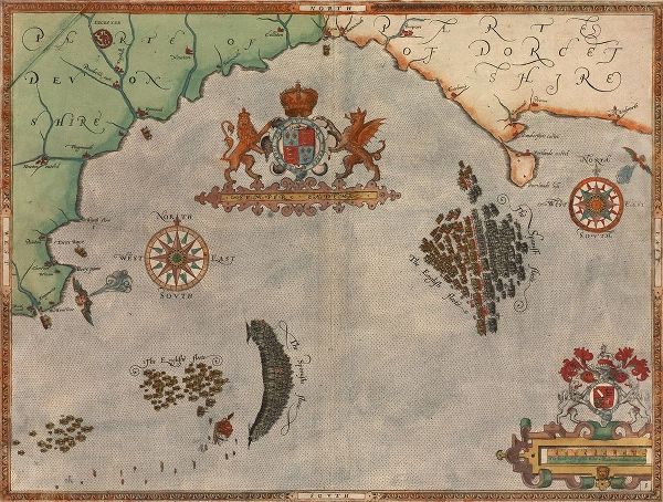 Vintage Maps 아티스트의 Spanish Expeditions to Invade England 1595 작품