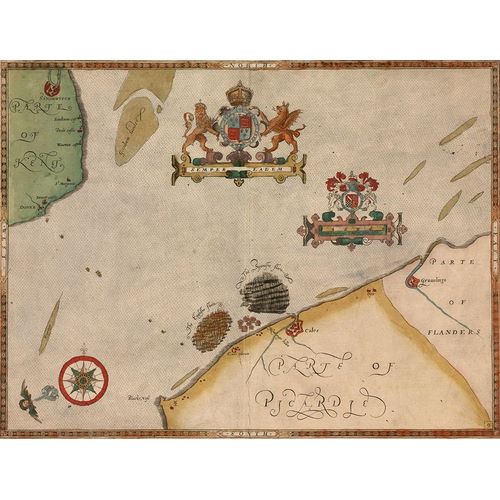 Vintage Maps 아티스트의 Spanish Expeditions to Invade England 1597 작품