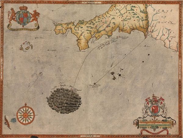 Vintage Maps 아티스트의 Spanish Expeditions to Invade England 1600 작품