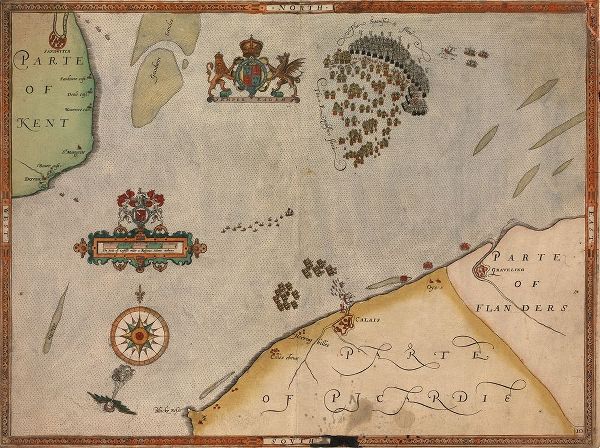 Vintage Maps 아티스트의 Spanish Expeditions to Invade England 1601 작품