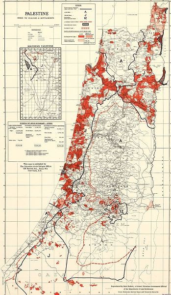 Vintage Maps 아티스트의 Palestine 1949 Villages and Settlements 작품