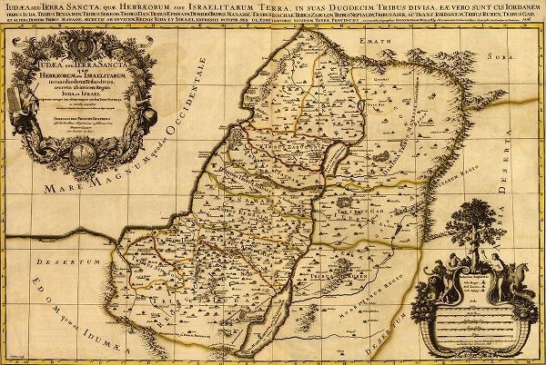 Vintage Maps 아티스트의 Israel Land of the Hebrew and Jews 작품