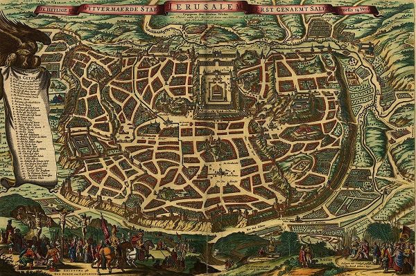 Vintage Maps 아티스트의 Jerusalem 1666 작품