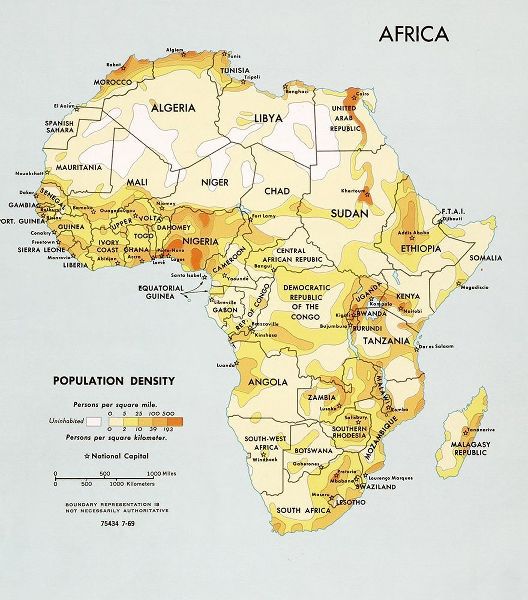 Vintage Maps 아티스트의 Africa Population Density  작품