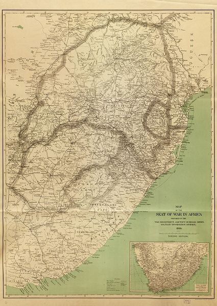Vintage Maps 아티스트의 Seat of War in Africa 1899 작품