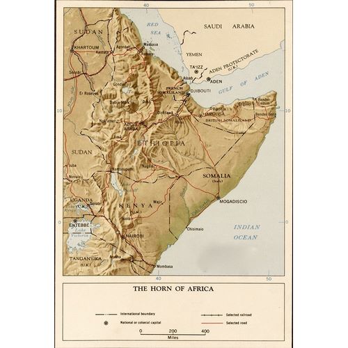 Vintage Maps 아티스트의 Horn of Africa 1969 작품