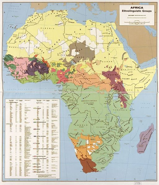 Vintage Maps 아티스트의 Ethnolinguisitic Map of Africa 작품